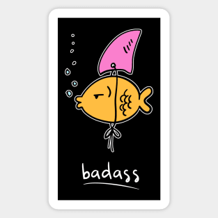 Badass Goldfish Sticker